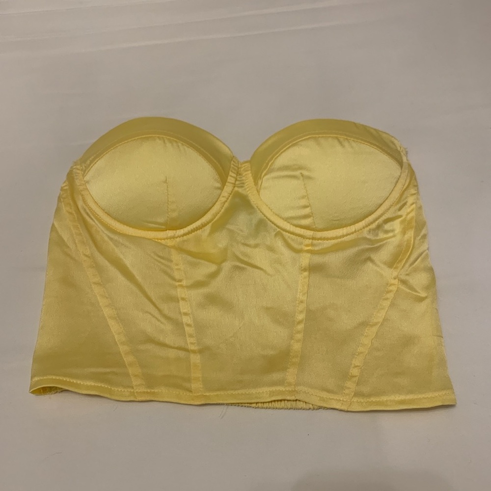 Yellow Bustier crop top - NWOT